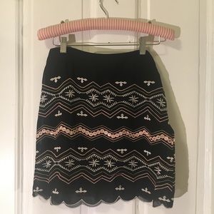 Black embroidered skirt
